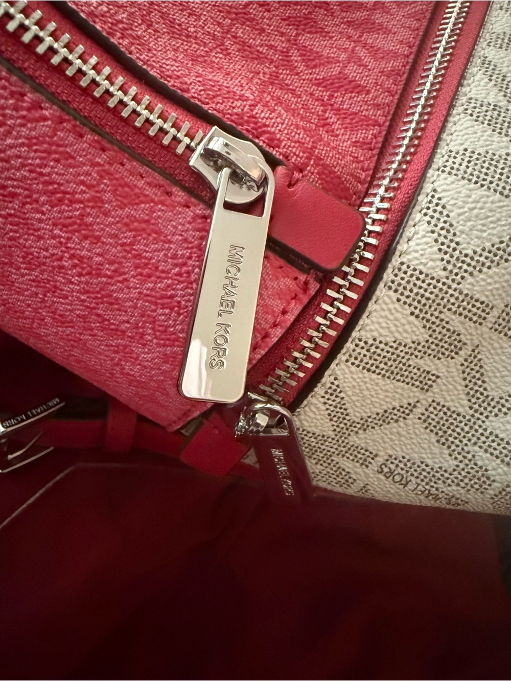 NEW Michael Kors Rhea Medium Color-Block Signature Logo Backpack - Picture 7 of 11